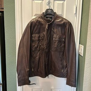 Lucky Brand Jackets & Coats | Authentic Mens Lucky Brand Brown Leather Jacket